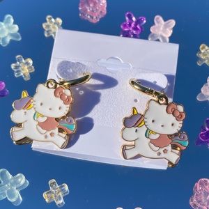 Sanrio Hello Kitty Unicorn Earrings | 24k Gold Plated Stainless Steel